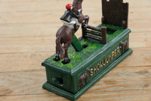 Load image into Gallery viewer, Design Toscano Cast Iron Equestrian Show Jumper Mechanical Coin Bank