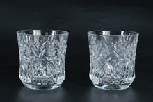 Load image into Gallery viewer, Pair of Cut Crystal Double Old Fashioned Glasses
