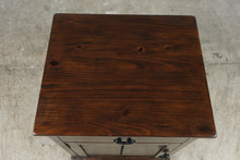Load image into Gallery viewer, Rustic Dark Wood One Drawer Nightstand with Louvered Cabinet Door