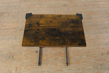 Load image into Gallery viewer, Vantic C Shaped End Table with Rustic Brown Top and Black Metal Frame