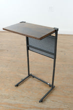 Load image into Gallery viewer, Vantic C Shaped End Table with Rustic Brown Top and Black Metal Frame