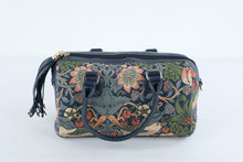 Load image into Gallery viewer, Signare William Morris Strawberry Thief Blue Tapestry Convertible Handbag Glasses Case Makeup Bag