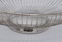 Load image into Gallery viewer, Italian Silver Wire Fruit Basket – Oval Decorative Bowl with Pedestal Base