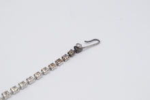 Load image into Gallery viewer, Vintage 1950s Clear Rhinestone Floral Bracelet Silver Tone Costume Jewelry