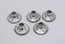 Load image into Gallery viewer, Vintage Silver Plate Candle Holders Beaded Edge Set of 5 3 Inch