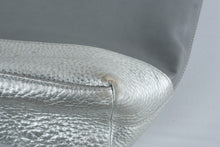 Load image into Gallery viewer, Cole Haan Gray Silver Leather Tote Shoulder Bag Large Metallic Shopper - Online Only