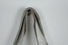 Load image into Gallery viewer, Cole Haan Gray Silver Leather Tote Shoulder Bag Large Metallic Shopper - Online Only