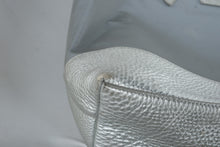 Load image into Gallery viewer, Cole Haan Gray Silver Leather Tote Shoulder Bag Large Metallic Shopper - Online Only