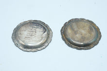 Load image into Gallery viewer, Vintage Silver Plate Round Trays Pair Ornate Floral Engraved Serving Trays