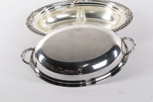 Load image into Gallery viewer, Silver Covered Vegetable with Glass Divider