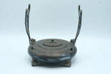 Load image into Gallery viewer, Antique Silver Plate Spirit Kettle Stand Burner Ornate Folding Handles