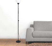 Load image into Gallery viewer, Simple Designs FL1011-BLK Torchiere Floor Lamp – Black, 70" Tall