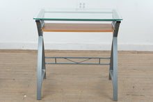 Load image into Gallery viewer, Z-Line Glass Top Computer Desk with Keyboard Tray and Metal Frame