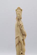 Load image into Gallery viewer, Asian Guanyin Kwan Yin Figure Faux Ivory Carved Style Statue 125 Inch