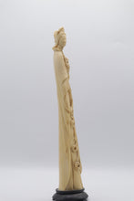 Load image into Gallery viewer, Asian Guanyin Kwan Yin Figure Faux Ivory Carved Style Statue 125 Inch