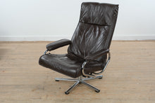 Load image into Gallery viewer, Norwegian Leather Swivel Recliner by Skoghaugen Industries