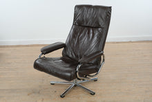 Load image into Gallery viewer, Norwegian Leather Swivel Recliner by Skoghaugen Industries