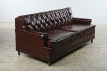 Load image into Gallery viewer, Burgundy Tufted Chesterfield Sleeper Sofa with Full-Size Pullout Bed