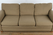 Load image into Gallery viewer, Beige Upholstered Sleeper Sofa with Rolled Arms and Pull Out Bed