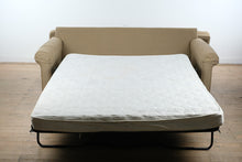 Load image into Gallery viewer, Beige Upholstered Sleeper Sofa with Rolled Arms and Pull Out Bed