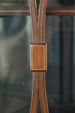 Load image into Gallery viewer, Mahogany Corner Curio Cabinet with Inlaid Banded Detail and Glazed Doors