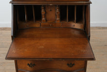 Load image into Gallery viewer, Mahogany Secretary Desk with Bookcase Hutch and Chippendale Style Fretwork Doors
