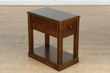 Load image into Gallery viewer, Slender Cherry-Finish Side Table with Drawer
