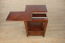 Load image into Gallery viewer, Traditional Wood End Table with Sliding Top and Storage Drawer