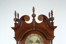 Load image into Gallery viewer, Sligh “John Goddard Newport” Grandfather Clock – Handcrafted Cherry Longcase Clock