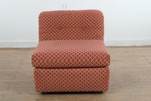 Load image into Gallery viewer, Slipper Chair Red Upholstered Armless Accent Chair Geometric Pattern