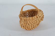 Load image into Gallery viewer, Handwoven Mini Buttocks Basket – 6.5” x 6” x 5” Rustic Split Reed Gathering Basket
