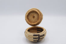 Load image into Gallery viewer, Native American Style Coiled Basket Lidded Geometric Woven 4 Inch