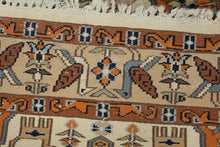 Load image into Gallery viewer, Hand Woven Wool Area Rug Persian Style Tribal Medallion Cream Orange Blue