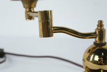 Load image into Gallery viewer, Vintage Brass Swing Arm Table Lamp Adjustable Desk Lamp with Pleated Shade