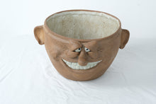 Load image into Gallery viewer, Vintage Stoneware Face Planter Pot Whimsical Character Head Cachepot