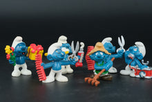 Load image into Gallery viewer, Vintage Smurfs Lot – 1970s–1980s Schleich Peyo Figures – Barber, Farmer, Gift Giver & More (Set of 6)