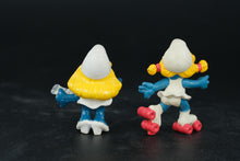 Load image into Gallery viewer, Vintage Smurfette Figures – 1983 & 1984 Schleich Peyo – Artist & Roller Skater