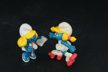Load image into Gallery viewer, Vintage Smurfette Figures – 1983 & 1984 Schleich Peyo – Artist & Roller Skater