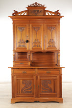 Load image into Gallery viewer, Solid Mahogany Art Nouveau Step Back Cupboard
