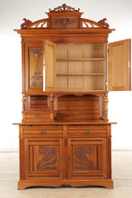 Load image into Gallery viewer, Solid Mahogany Art Nouveau Step Back Cupboard