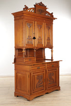 Load image into Gallery viewer, Solid Mahogany Art Nouveau Step Back Cupboard