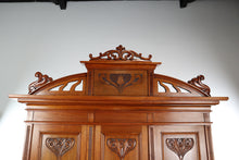 Load image into Gallery viewer, Solid Mahogany Art Nouveau Step Back Cupboard