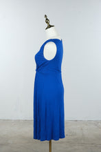 Load image into Gallery viewer, Soma Cobalt Blue Faux Wrap Ruched Midi Dress Size XS