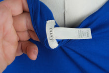 Load image into Gallery viewer, Soma Cobalt Blue Faux Wrap Ruched Midi Dress Size XS