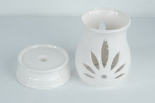 Load image into Gallery viewer, Partylite “Sonata” Ceramic Candle Lamp – White Cutout Glow Warmer – New in Box