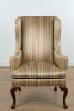 Load image into Gallery viewer, Southwood Striped Wingback Chair with Carved Legs