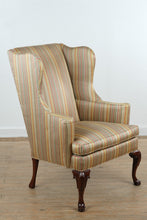 Load image into Gallery viewer, Southwood Striped Wingback Chair with Carved Legs