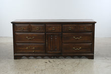 Load image into Gallery viewer, Vintage 1970s Spanish Mediterranean Revival 9-Drawer Dresser with Center Cabinet