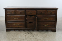 Load image into Gallery viewer, Vintage 1970s Spanish Mediterranean Revival 9-Drawer Dresser with Center Cabinet