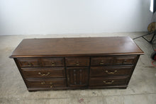 Load image into Gallery viewer, Vintage 1970s Spanish Mediterranean Revival 9-Drawer Dresser with Center Cabinet